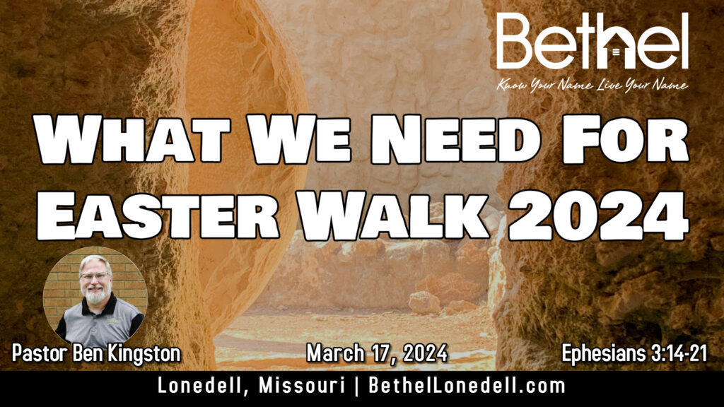 What we need for Easter Walk 2024